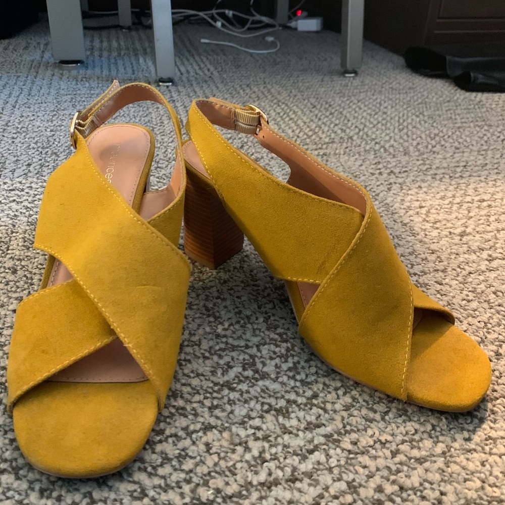 Yellow heel sandals